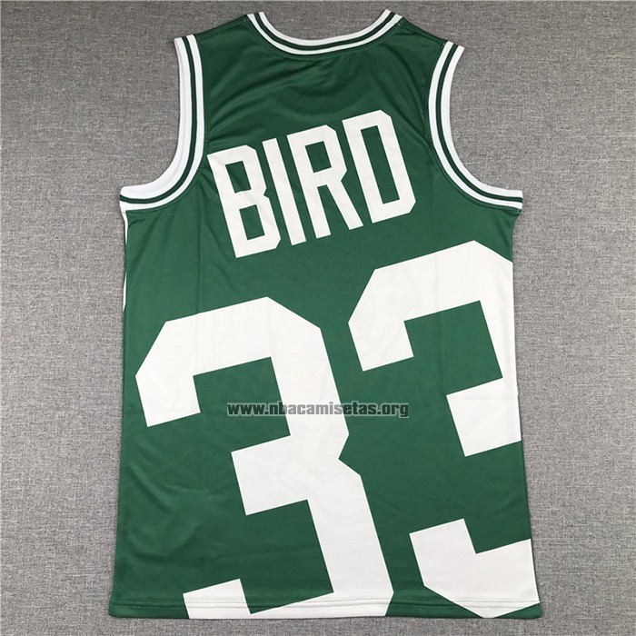 Camiseta Boston Celtics Larry Bird NO 33 Mitchell & Ness Big Face Verde